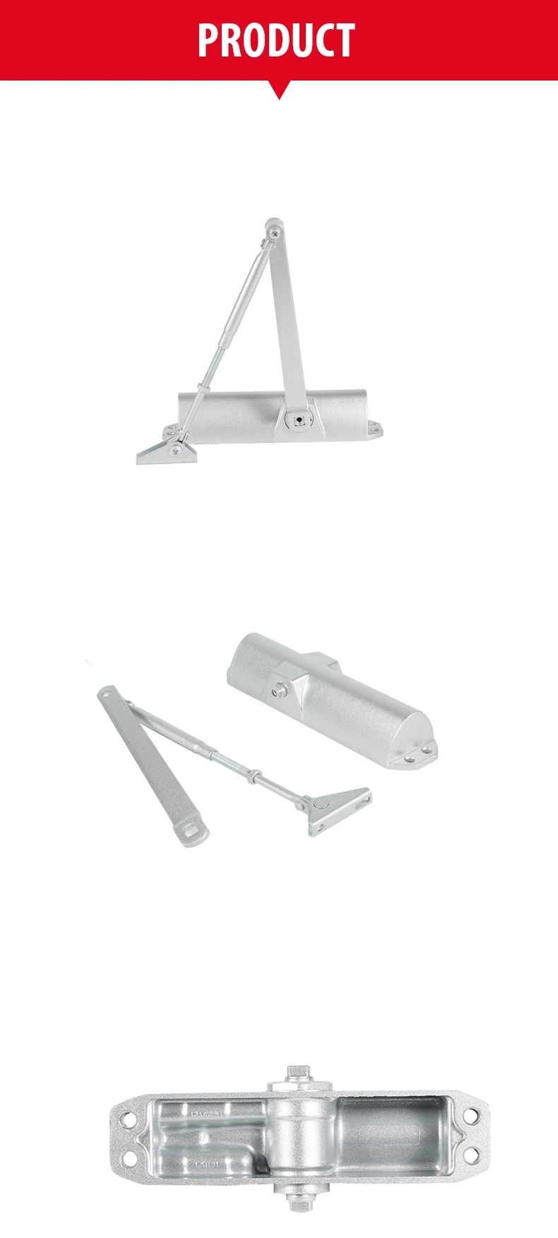 Building Door Hardware Aluminium Adjustable Automatic Overhead Hydraulic Fire Hold Open Best Door Closer